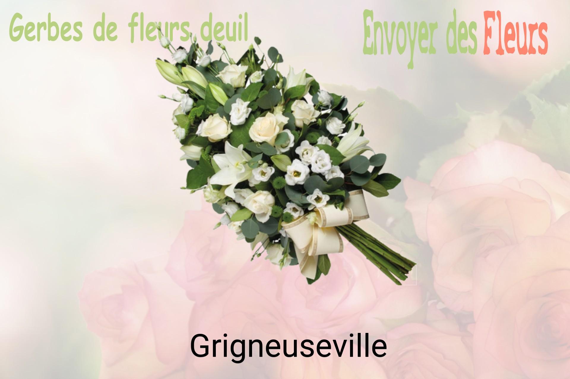 Gerbe de fleurs de deuil livrée à Grigneuseville